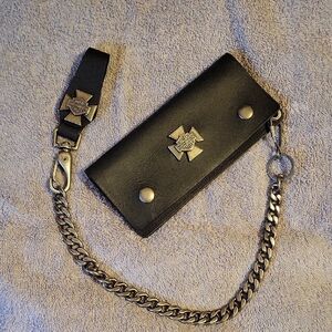 Harley-Davidson Black Leather Wallet with Chain